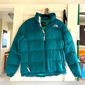 North Face Teal Down Puffer Winter Coat
